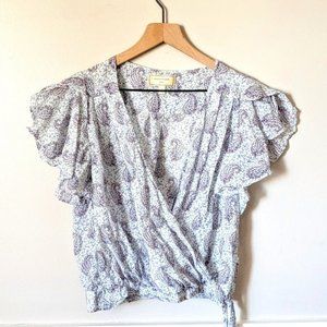 Anthropologie MOULINETTE SOEURS Hedera Paisley Wrap Top 0